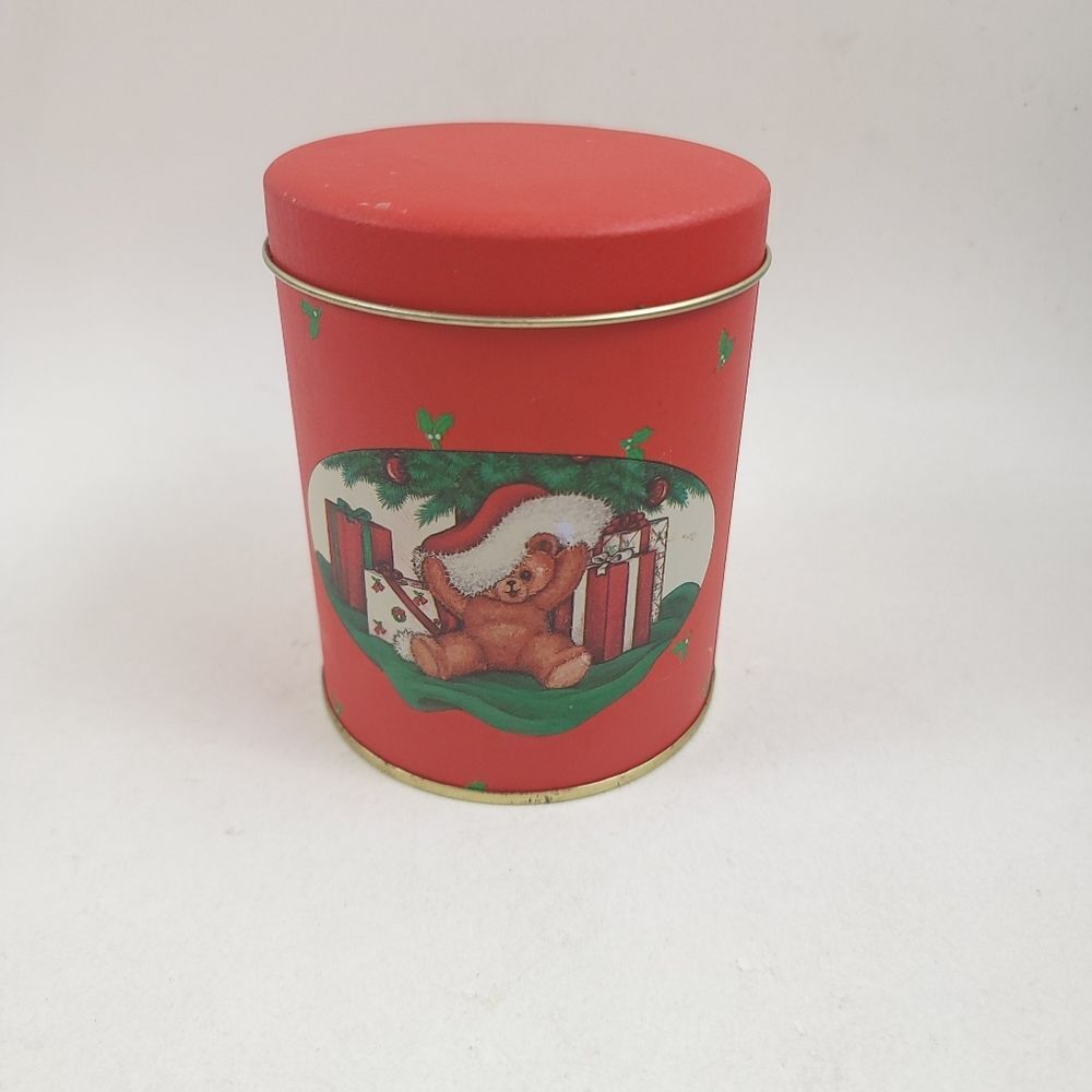 Vintage House of Lloyd Teddy bear Santa Christmas around the world Tins and lids